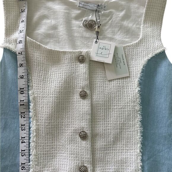 BY EGREIS NWT Crop Button Down Top/Vest Size Large - Picture 2 of 6